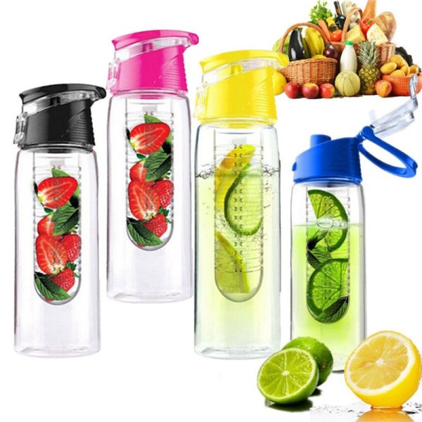 HOT 800ML flesh Fruit Infusing Infuser Portable Water Bottle Cycling Sport Lemon Juice kettle outdoor Health 1