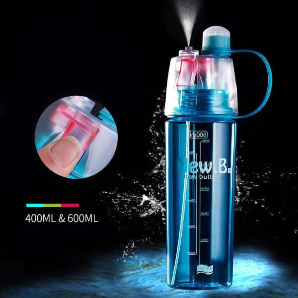 New Creative Spray Water Bottle Portable Atomizing Bottles Outdoor Sports Gym Drinking Drinkware Bottles Shaker 400ML 1