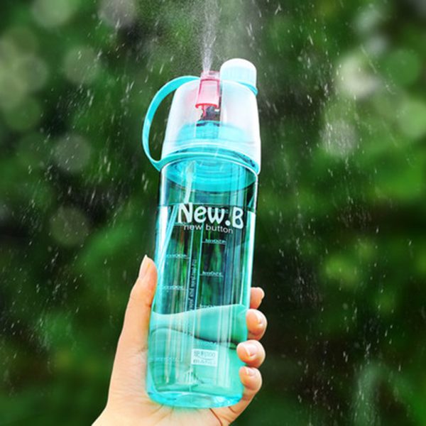 New Creative Spray Water Bottle Portable Atomizing Bottles Outdoor Sports Gym Drinking Drinkware Bottles Shaker 400ML 3