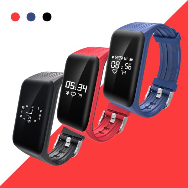 New Fitness Tracker K1 Smart Bracelet Real time Heart Rate Monitor down to sec Charging 2 4