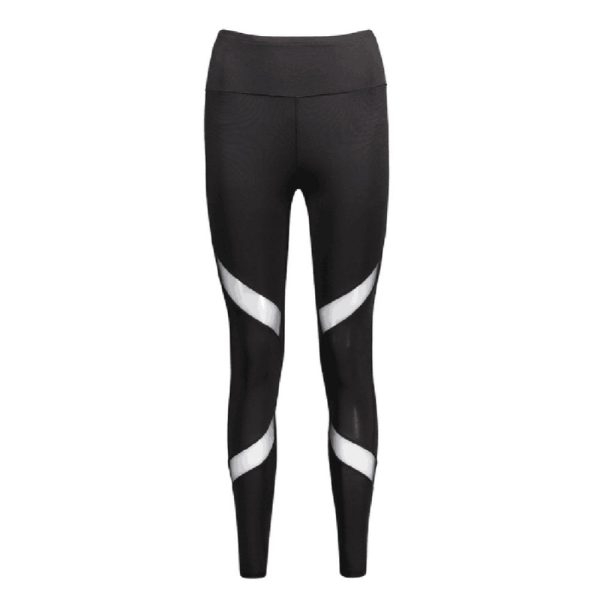 Quick drying Net Yarn Yoga Pants Black High Waist Elastic Running Fitness Slim Sport Pants Gym 4