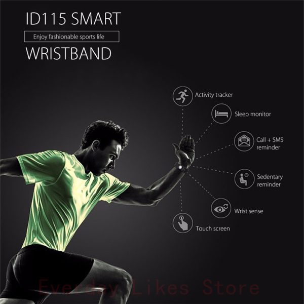 Sporch ID115 Smart Bracelet Sport Bracelet Fitness Tracker Watch Alarm Clock Step Counter Smart Wristband Band 4
