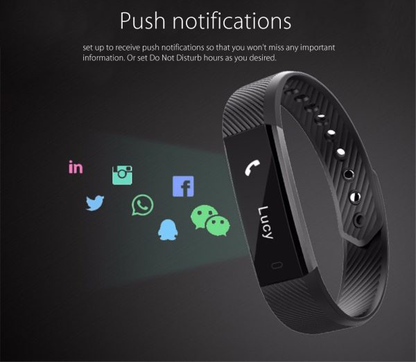 Sporch ID115 Smart Bracelet Sport Bracelet Fitness Tracker Watch Alarm Clock Step Counter Smart Wristband Band 5