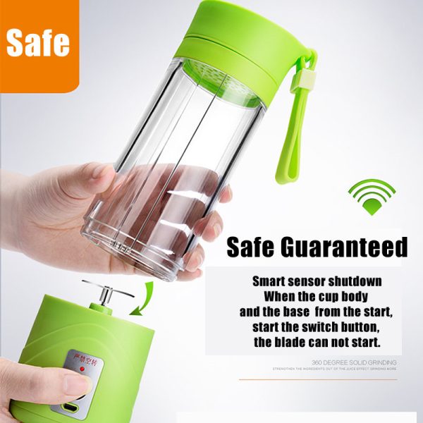 Transhome USB Rechargeable Juicer Water Bottle 400ml Mini Portable Electric Lemon Fruit Juicer Milkshake Smoothie Maker 1