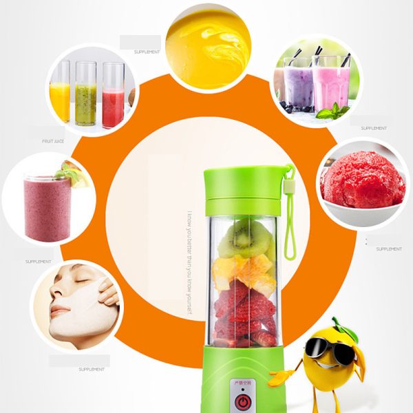 Transhome USB Rechargeable Juicer Water Bottle 400ml Mini Portable Electric Lemon Fruit Juicer Milkshake Smoothie Maker 4