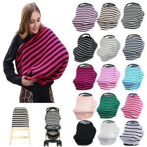 Baby Car Seat Cover Canopy Nursing Cover Multi Use Stretchy Infinity Scarf Breastfeeding Shopping Cart Cover e1521317412530