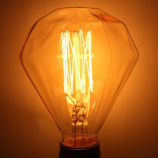 G95 Diamond Edison Bulb Retro Vintage Light E27 Dimmable Incandescent Bulb 40W 220V Filament Lamp Ampoule 2