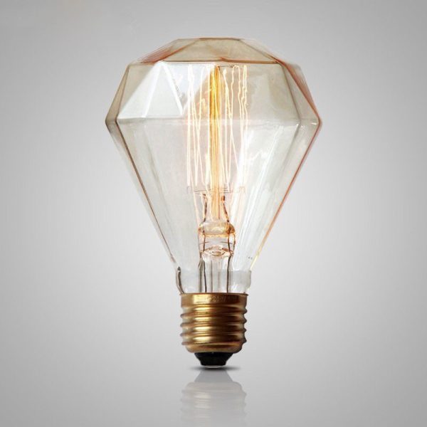 G95 Diamond Edison Bulb Retro Vintage Light E27 Dimmable Incandescent Bulb 40W 220V Filament Lamp Ampoule e1518810298353