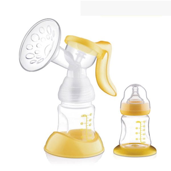 Manual Breast Feeding Pump Original Manual Breast Milk Silicon PP BPA Free With Milk Bottle Nipple 1