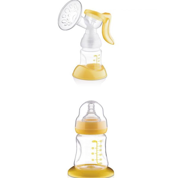 Manual Breast Feeding Pump Original Manual Breast Milk Silicon PP BPA Free With Milk Bottle Nipple 2