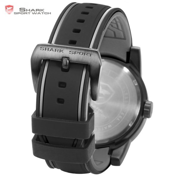 Grey Reef Shark Sport Watch Black 3D Special Designer Top Brand Luxury Date Silicone Band Waterproof 4