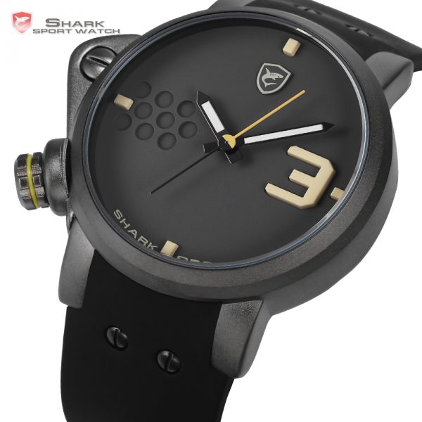 Salmon SHARK Sport Watch Yellow Men Man Top Brand Luxury Quartz Watches Silicone Watches Waterproof Relogio 1