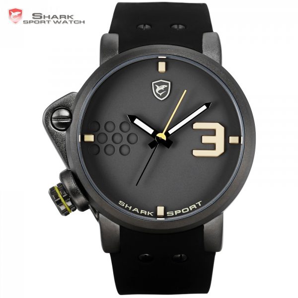 Salmon SHARK Sport Watch Yellow Men Man Top Brand Luxury Quartz Watches Silicone Watches Waterproof Relogio