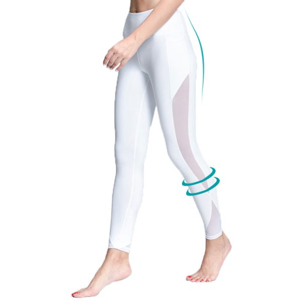 Vrouwen Yoga Compressie Broek Mesh Leggings Broek Elastische Panty Sexy Yoga Capri met Pocket voor Workout 2