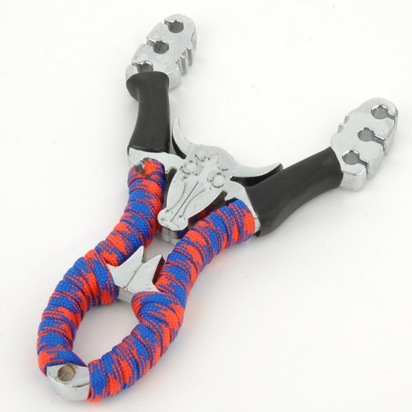 1PCS Powerful Alloy Slingshot Hunting Stainless Steel Thick Wrist Band Catapult Sports Outdoor Hunting Slingshot Bow 3