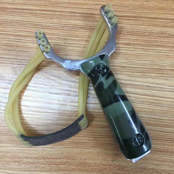 1pcs Powerful Steel Alloy Slingshot Sling Shot Catapult Camouflage Bow Catapult Outdoor Hunting Camping Bow Travel 4