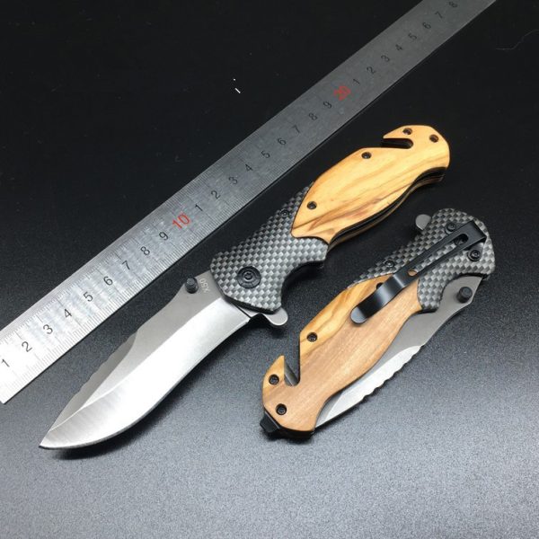 Folding knife Browning X50 Blade Titanium Huntting Survival Knives EDC Tool With Wood Handle Mini Tactical 3