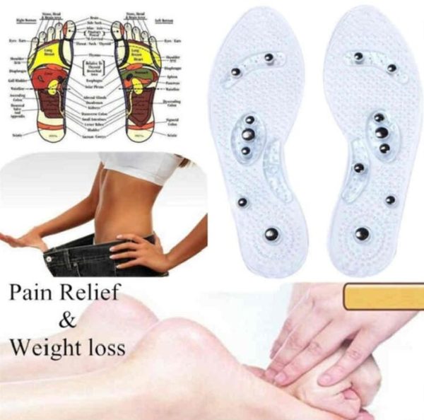 New Men and Women Magnetic Therapy Foot Insole Transparent Silicone Anti fatigue Health Care Massage Slimming 2