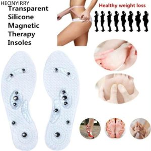 New Men and Women Magnetic Therapy Foot Insole Transparent Silicone Anti fatigue Health Care Massage Slimming