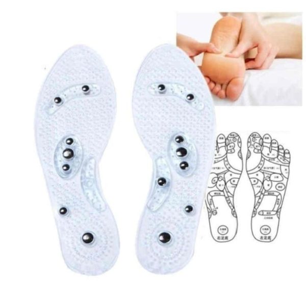 New Men and Women Magnetic Therapy Foot Insole Transparent Silicone Anti fatigue Health Care Massage Slimming 4