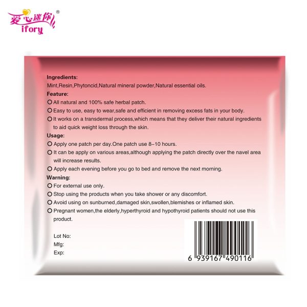ifory Brand Slimming Stick Navel Slim Patch 100 Patches 10 Bags Body Sticker for Weight Loss 1