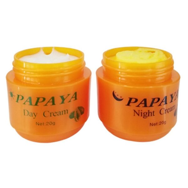 2pcs/lot Papaya whitening cream for face anti freckle natural botanical formula skin care day cream+night cream+pearl cream