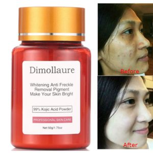 Dimollaure 50g pure 99% Kojic Acid powder face care whitening cream remove Freckle melasma Acne Spots pigment sunburn Melanin