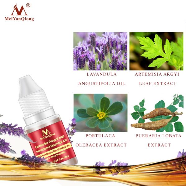 Meiyanqiong Lavender Fungal Nail Treatment Essential Oil Promote Nails Grow Healthy Nail Treatment Onychomycosis Foot Care