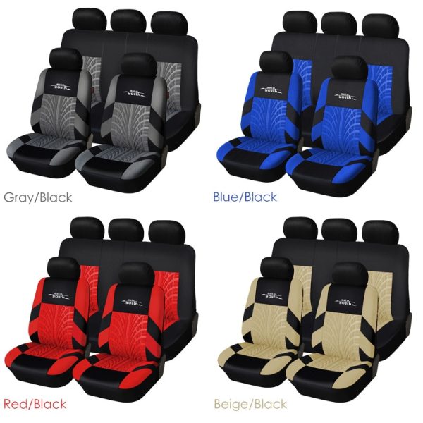 AUTOYOUTH Brand Embroidery Car Seat Covers Set Universal Fit Most Cars Covers with Tire Track Detail Styling Car Seat Protector