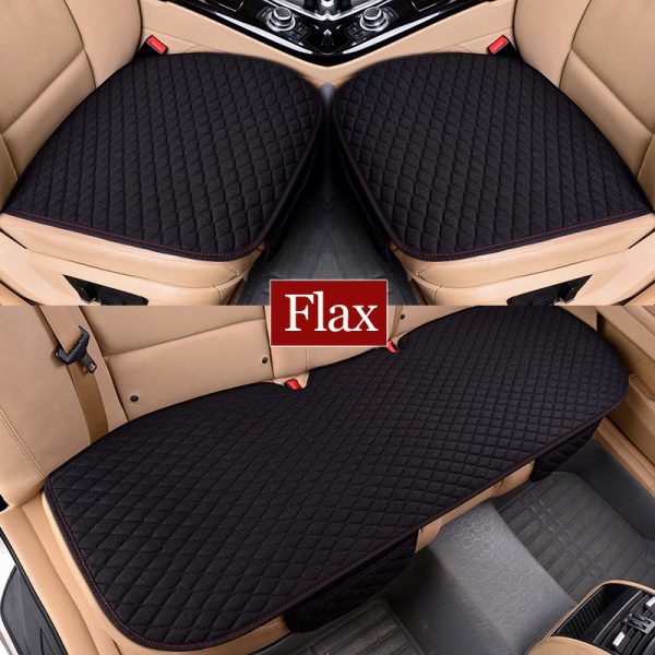 Flax Car Seat Cover Four Seasons Front Rear Linen Fabric Cushion Breathable Protector Mat Pad Auto accessories Universal Size